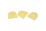 Brass D Shape,  24 Raw Brass D Shape Charms With 4 Holes, Brass Blanks (16x17x0.50mm) M1046