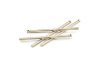 Silver Necklace Bar, 10 Antique Silver Plated Brass Charms With 1 Hole, Necklace, Bars (2x50mm) BS 1754