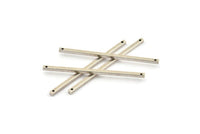 Silver Necklace Bar, 10 Antique Silver Plated Brass Charms With 2 Holes, Necklace, Bars (2x50mm) BS 1752
