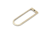 D Shape Rings, 6 Antique Silver Plated Brass D Shape Connectors, Rings (37x13x1mm) BS 1928