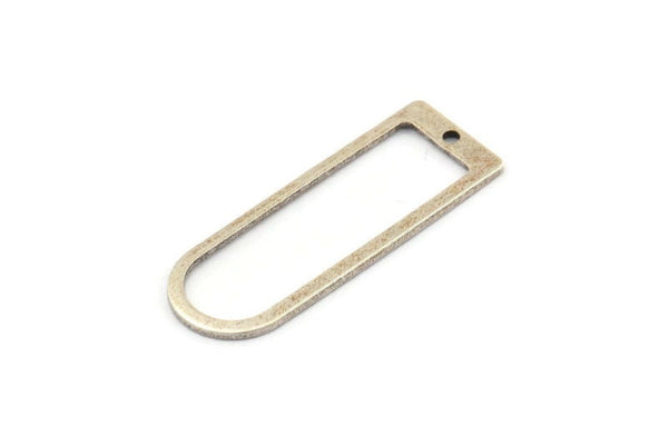 D Shape Rings, 6 Antique Silver Plated Brass D Shape Connectors, Rings (37x13x1mm) BS 1928