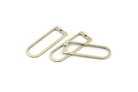 D Shape Rings, 6 Antique Silver Plated Brass D Shape Connectors, Rings (37x13x1mm) BS 1928