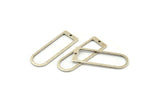 D Shape Rings, 6 Antique Silver Plated Brass D Shape Connectors, Rings (37x13x1mm) BS 1928