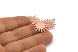 Rose Gold Sun Charm, 8 Rose Gold Plated Brass Sunshine Charm Pendants With 1 Loop, Earrings (22x24mm) A1180
