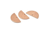 Rose Gold Semi Circle, 6 Rose Gold Plated Brass Textured Half Moon Charms With 1 Hole, Pendants (21x10.5x0.80mm) D0596 Q1040