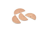 Rose Gold Semi Circle, 6 Rose Gold Plated Brass Textured Half Moon Charms With 1 Hole, Pendants (21x10.5x0.80mm) D0596 Q1040