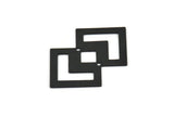 Black Irregular Charm, 4 Oxidized Black Brass Irregular Connectors With 2 Holes, Findings, Pendants (42x28x0.60mm) D954