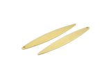 Gold Marquise Charm, 6 Gold Plated Brass Marquise Charms With 1 Hole, Earrings, Pendants (42x6x0.60mm) D0803