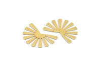 Gold Sun Blank, 6 Gold Plated Brass Rising Sun Flag Blanks, Findings (25x17x0.60mm) D945 Q1112
