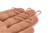Rose Gold Oval Charm, 8 Rose Gold Plated Brass Oval Rings, Connectors (40x8x1mm) D1289 Q0123