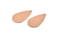 Rose Gold Drop Charm, 4 Rose Gold Plated Brass Drop Charms With 1 Hole, Earrings, Findings (27x16x0.80mm) D1221