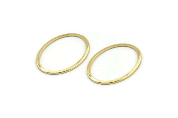 Altın Oval Konnektör, 8 Altın Kaplama Pirinç Oval Konnektör, Tılsımlar, Bulgular (26x19x1mm) A1707