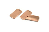 Rose Gold Rectangle Charm, 2 Rose Gold Plated Brass Rectangle Charms With 1 Hole Earrings, Findings (20x10x1mm) D1144