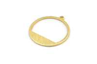 Gold Round Charm, 6 Gold Plated Brass Textured Round Charms With 1 Loop, Earrings, Findings (22x21x0,70mm) D0772