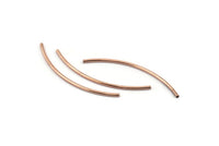 Rose Gold Tube, 12 Rose Gold Plated Brass Curved Tubes (1.5x50mm) D0282