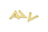 Gold V Shape, 4 Gold Plated Brass V Shaped Charms With 2 Holes, Pendants, Findings (20x18x1mm) D0684