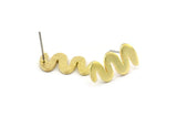 Earring Studs, 6 Raw Brass -  Irregular Stud Earrings - Brass Earrings - Earrings (20x10x1.2mm) N1508