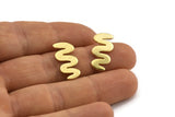 Earring Studs, 6 Raw Brass -  Irregular Stud Earrings - Brass Earrings - Earrings (20x10x1.2mm) N1508