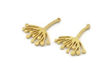 Brass Dandelion Charm, 4 Raw Brass Taraxacum Charms With 1 Loop (30x25x2mm) N1511
