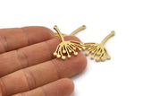 Brass Dandelion Charm, Raw Brass Taraxacum Charms With 1 Loop (30x25x2mm) N1511