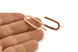 Rose Gold Geometric Earring, 4 Rose Gold Plated Brass U Shaped Stud Earrings (27x13x0.50mm) D1346 A1410 Q1108