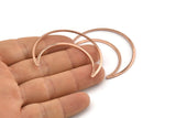Rose Gold Moon Charm, 2 Rose Gold Plated Brass Crescent Moon Charms, Connectors (50x15x1mm) D0598 Q0995