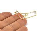 Brass Rectangle Earring, 10 Raw Brass Rectangle Stud Earrings (9x24x0.8mm) D0329 A1780