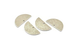 Silver Semi Circle, 8 Textured Silver Tone Brass Half Moon Charms With 1 Hole, Pendants (21x10.5x0.80mm) D0596 H0782