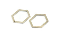 Silver Hexagon Charm, 4 Silver Tone Hexagon Charms With 1 Hole, Pendants, Findings (33x24.5x1mm) E074 H1215