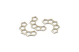 Silver Honeycomb Charm, 24 Silver Tone Brass Black Semi Honeycomb Charms (17x9.5x5x0.8mm) E049