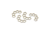 Silver Honeycomb Charm, 24 Silver Tone Brass Black Semi Honeycomb Charms (17x9.5x5x0.8mm) E049