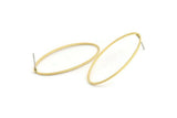 Brass Oval Earring, 10 Raw Brass Oval Stud Earrings (40x20x0.80mm) BS 2334 A1769