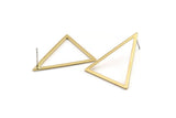 Brass Triangle Earring, 6 Raw Brass Triangle Stud Earrings (34x34x27mm) Bs-1306 A1748