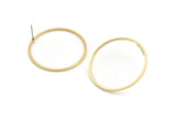 Brass Circle Earring, 8 Raw Brass Circle Stud Earrings (32x1x1mm) Bs 1088 A1752