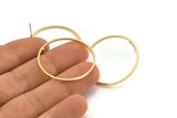 Brass Circle Earring, 8 Raw Brass Circle Stud Earrings (32x1x1mm) Bs 1088 A1752