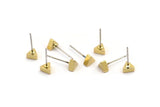 Brass Triangle Earring, 10 Raw Brass Triangle Stud Earrings (5.2x2.5mm) D0100 A0980