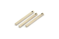 Tiny Necklace Bar, 12 Antique Silver Plated Brass Bar Charms With 1 Hole (2x25mm) BS 1755