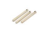 Tiny Necklace Bar, 12 Antique Silver Plated Brass Bar Charms With 1 Hole (2x25mm) BS 1755