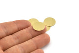 Brass Round Tag, 24 Raw Brass Round Stamping Blanks, Findings (16x0.50mm) M01353