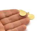 Brass Cabochon Tag, 12 Textured Raw Brass Cabochon Tags With 1 Loop, Stamping Tags (16x18x0.80mm) M01123
