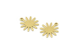 Brass Sun Charm, 50 Raw Brass Sun Charms With 1 Loop, Findings (17x15x0.80mm) M01307
