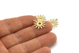 Brass Sun Charm, 50 Raw Brass Sun Charms With 1 Loop, Findings (17x15x0.80mm) M01305