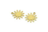 Brass Sun Charm, 24 Textured Raw Brass Sun Charms With 1 Loop, Findings (17x15x0.80mm) M01301