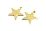 Brass Star Charm, 12 Textured Raw Brass Star Charms With 1 Hole (24x0.80mm) A1895
