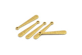 Brass Stick Charm, 50 Textured Raw Brass Stick Charms With 1 Hole, Findings (25x4x0.80mm) A1877