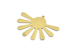 Brass Sun Charm, 8 Textured Raw Brass Sun Pendants With 1 Loop, Findings (44x32x0.80mm) A1878