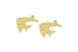 Brass Fish Charm, 50 Raw Brass Fish Charms With 1 Loop (19x14x0.50mm) M01292
