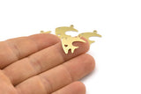 Brass Fish Charm, 50 Raw Brass Fish Charms With 1 Loop (19x14x0.50mm) M01292