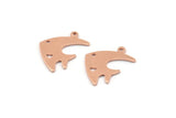 Copper Fish Charm, 24 Raw Copper Fish Charms With 1 Loop (19x14x0.80mm) M01335