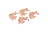 Copper Fish Charm, 24 Raw Copper Fish Charms With 1 Loop (19x14x0.80mm) M01335